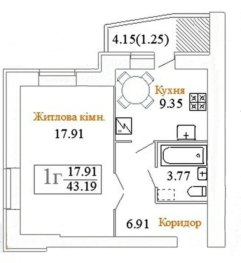 просп. Миру, 63а, б, в — 43.2 м²