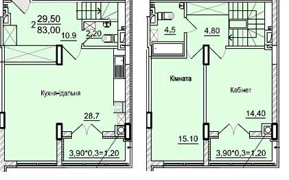 ЖК Буковинський — 83 м²