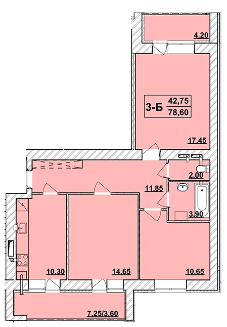 ЖК Академ містечко — 78.6 м²