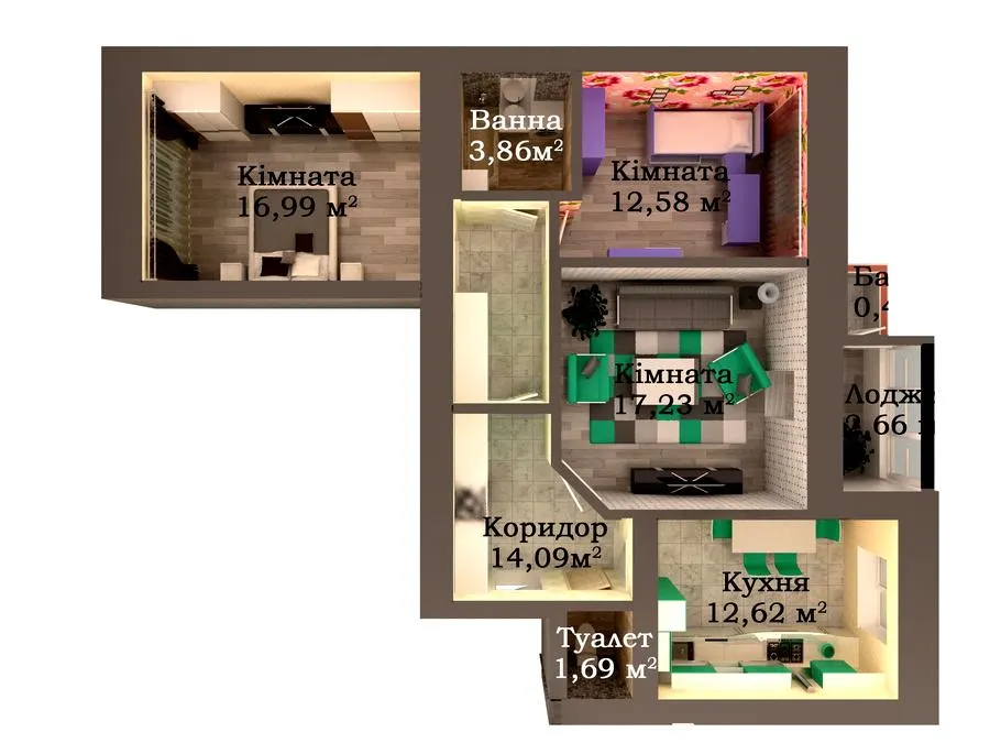 ЖК Caramel Residence — 82.2 м²