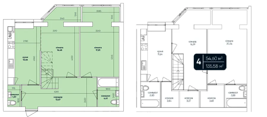ЖК Ковалівський — 135.6 м²