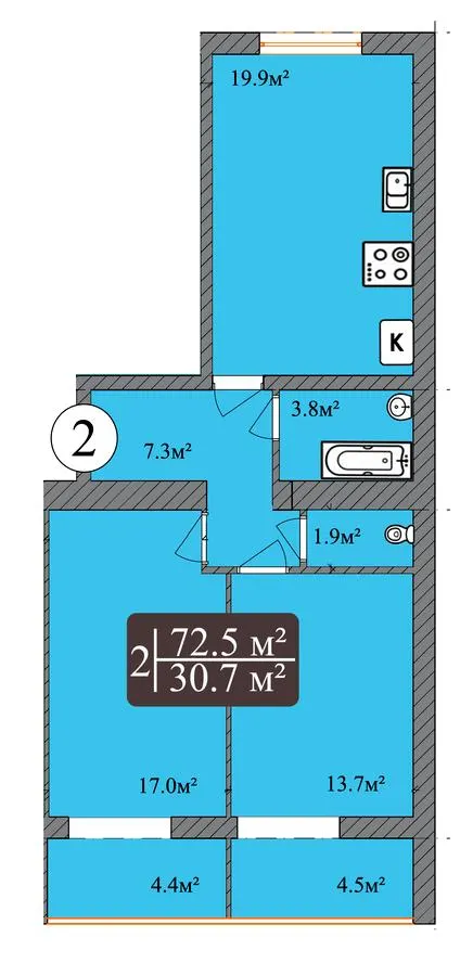 ЖК Dream Park — 72.5 м²