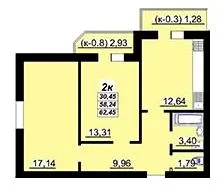 ЖК Лазуровий — 60 м²