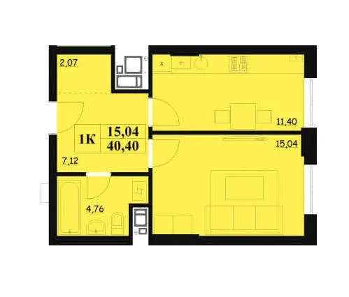 ЖК Велика Британія — 40.4 м²