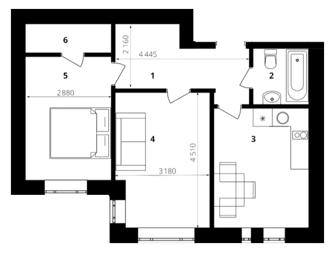 Европейка — 52.8 м²