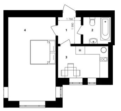 Европейка — 44.3 м²
