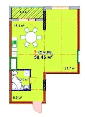 ЖК Монолит — 50.5 м²