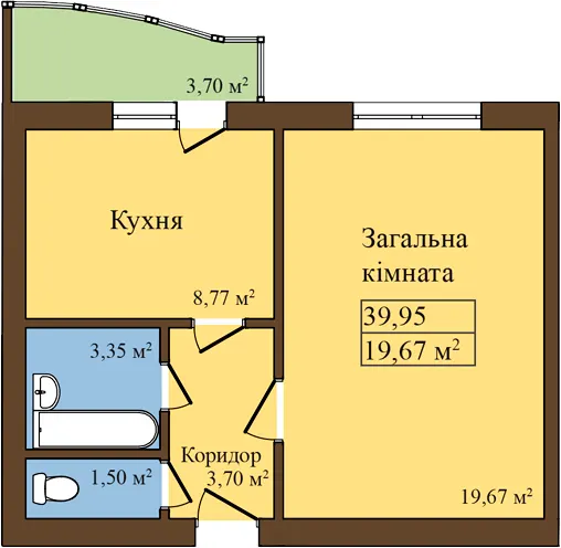 ЖК Садовий — 40 м²