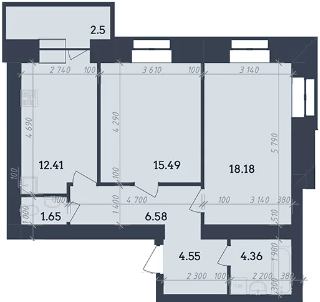 2-комнатная квартира, 67 м², вул. Олександра Оксанченка, 6, Полтава