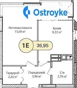 Продаж 1-кімнатної квартири, 37 м², Ірпінь — фото 1