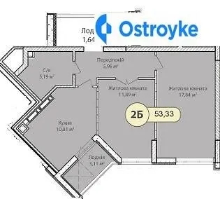 Продаж 1-кімнатної квартири, 53 м², Ірпінь — фото 1