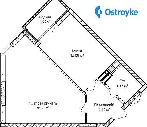 Продаж 1-кімнатної квартири, 52 м², Ірпінь — фото 1