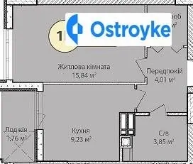 Продаж 1-кімнатної квартири, 37 м², Ірпінь — фото 1