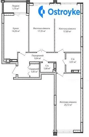3-кімнатна квартира, 89 м², пров. Достоєвського, Ірпінь — фото 2