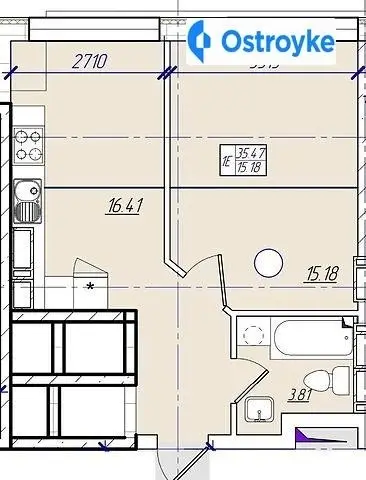 1-кімнатна квартира, 37 м², вул. Академіка Філатова, Одеса