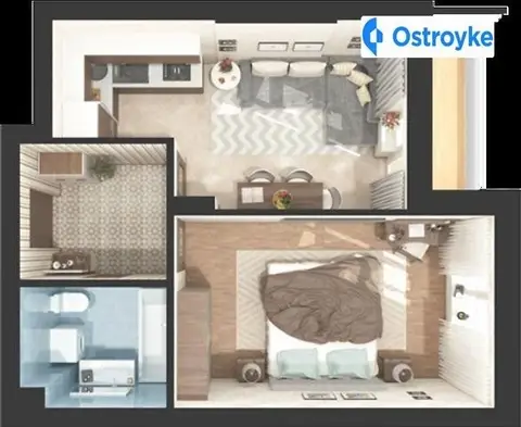 1-комнатная квартира, 40 м², вул. Університетська, Ирпень