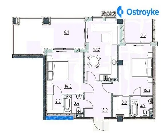 Продаж 2-кімнатної квартири, 79 м², Одеса — фото 1