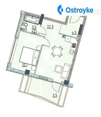 Продаж 1-кімнатної квартири, 45 м², Одеса — фото 2