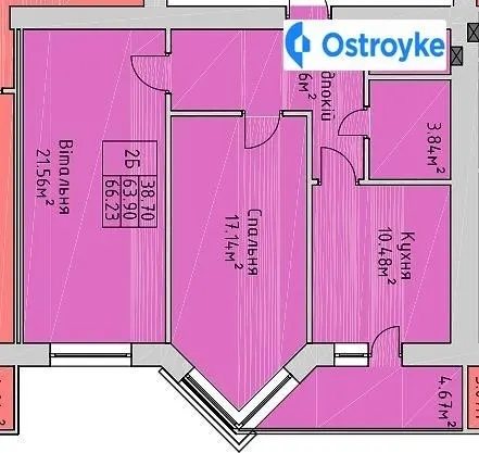 Продаж 2-кімнатної квартири, 66 м², Івано-Франківськ — фото 1