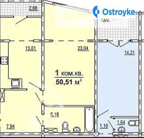 Продаж 1-кімнатної квартири, 50 м², Запоріжжя — фото 2