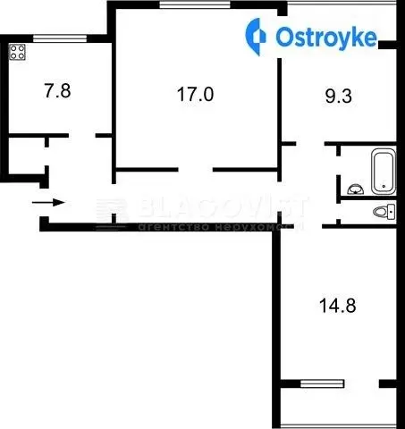 3-кімнатна квартира, 69 м², пров. Слобідський, 4, Київ — фото 4