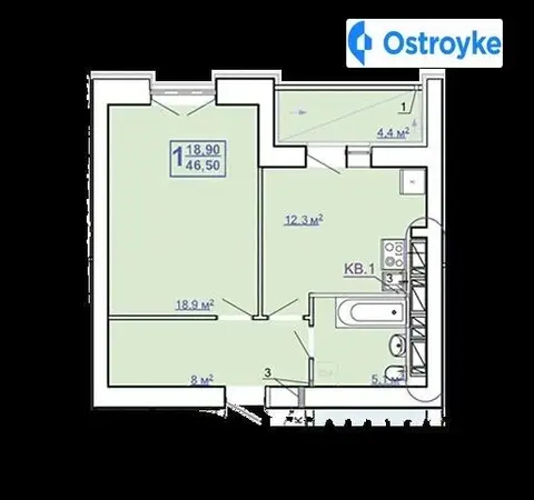 1-кімнатна квартира, 47 м², вул. Єлизаветинська, 1А, Харків
