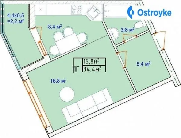 Продаж 1-кімнатної квартири, 34 м², Одеса — фото 4