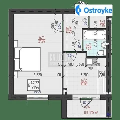 Продаж 1-кімнатної квартири, 42 м², Ужгород — фото 1