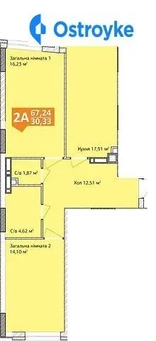 2-комнатная квартира, 67 м², вул. Григорія Сковороди, Ирпень