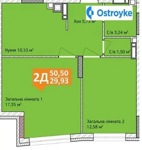 2-комнатная квартира, 50 м², вул. Григорія Сковороди, Ирпень