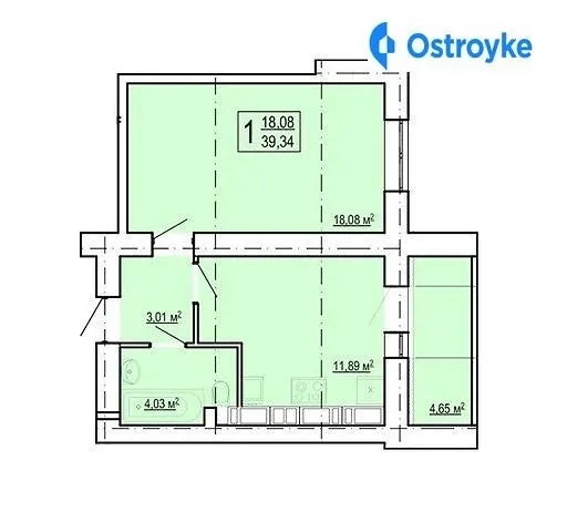 1-кімнатна квартира, 40 м², пров. Рогатинський, 4, Харків — фото 1