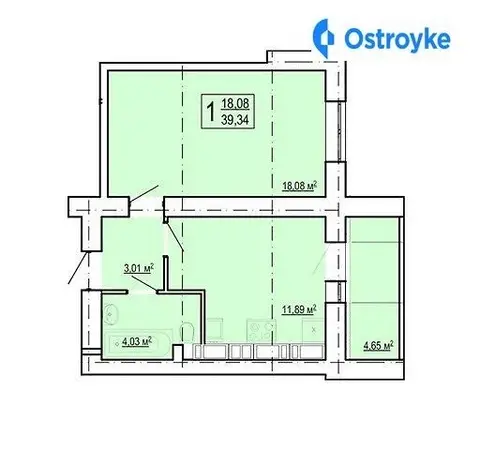 1-кімнатна квартира, 40 м², пров. Рогатинський, 4, Харків