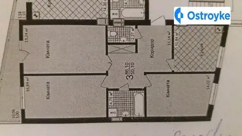 3-комнатная квартира, 86 м², вул. Смотрицька, Черновцы