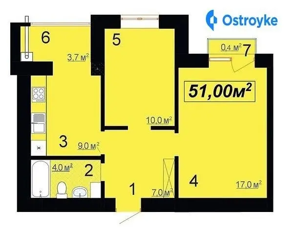Продаж 2-кімнатної квартири, 51 м², Івано-Франківськ — фото 2