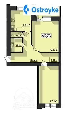 Продажа 2-комнатной квартиры, 75 м², Тернополь
