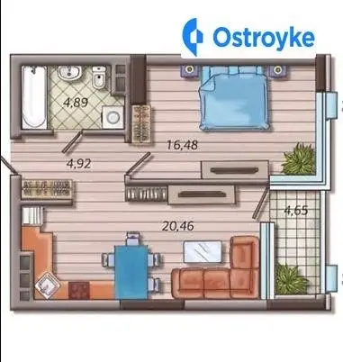 1-кімнатна квартира, 52 м², вул. Предславинська, 40, Київ