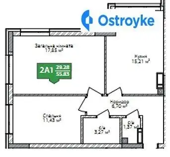 2-комнатная квартира, 55 м², вул. Чехова, Ирпень