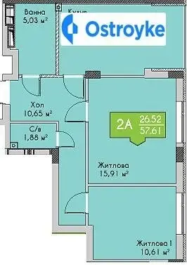 2-комнатная квартира, 57 м², вул. Чехова, Ирпень