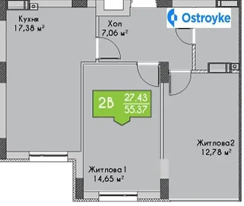2-комнатная квартира, 55 м², вул. Чехова, Ирпень