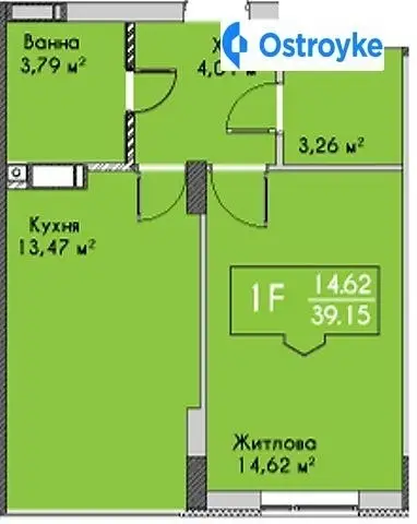 1-комнатная квартира, 39 м², вул. Чехова, Ирпень