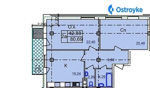 2-комнатная квартира, 80 м², пров. Мукачівський, Одесса