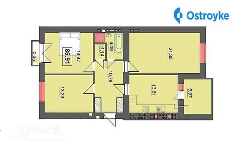 Продажа 3-комнатной квартиры, 85 м², Ивано-Франковск