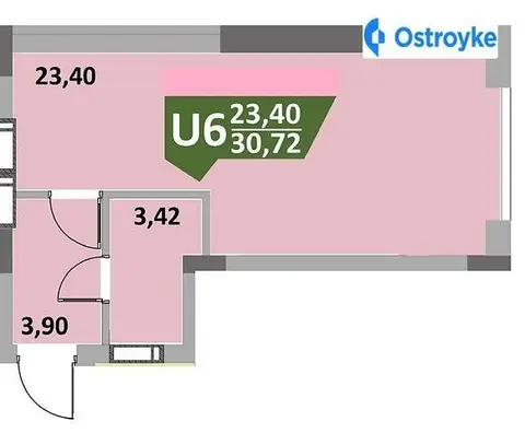 1-комнатная квартира, 30 м², вул. Університетська, Ирпень