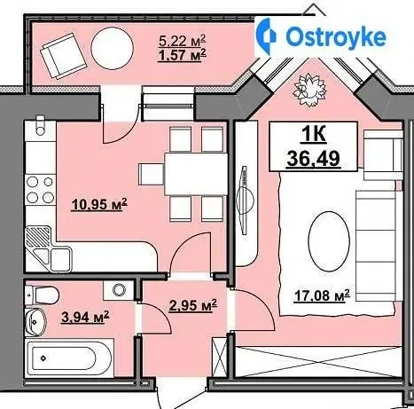 Продаж 1-кімнатної квартири, 41 м², Івано-Франківськ — фото 3