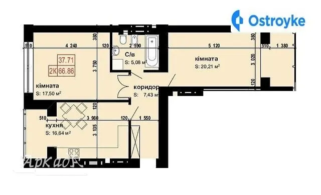 Продаж 2-кімнатної квартири, 67 м², Івано-Франківськ — фото 1