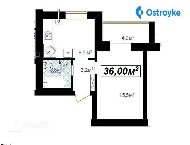 Продаж 1-кімнатної квартири, 36 м², Івано-Франківськ — фото 1