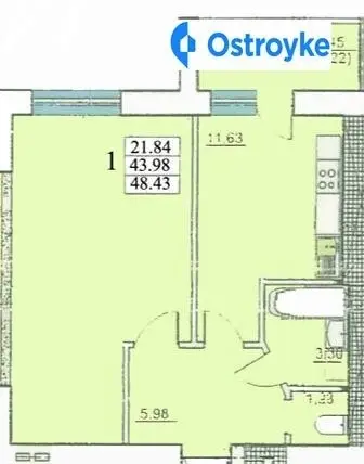 1-комнатная квартира, 49 м², вул. Академіка Сахарова, Одесса