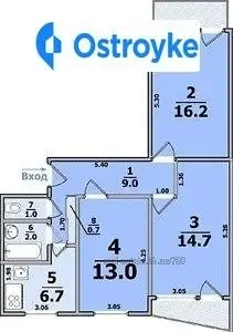 3-кімнатна квартира, 64 м², просп. Тракторобудівників, 107в, Харків