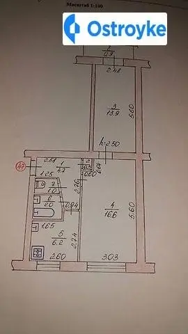 2-комнатная квартира, 45 м², просп. Відродження, Луцк