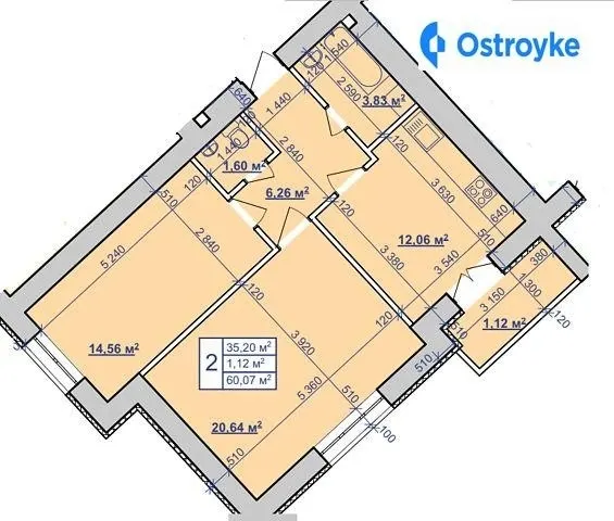 Продаж 2-кімнатної квартири, 59 м², Івано-Франківськ — фото 1